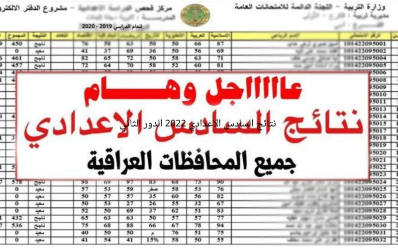 نتائج السادس الاعدادي 2022 الدور الثاني عبر موقع وزارة التربية العراقية