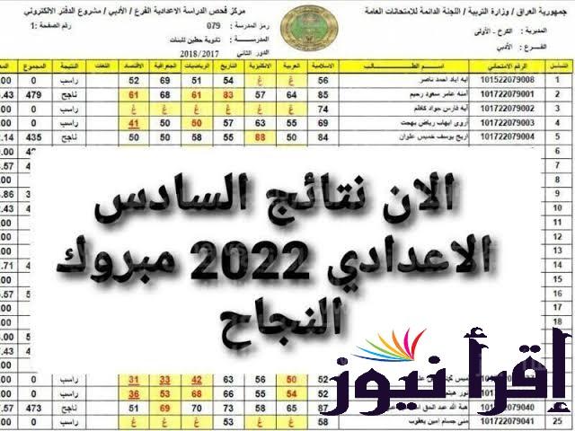 رابط نتائج السادس الاعدادي 2022 العراق الدور الثاني – موقع نتائجنا results.mlazemna.com